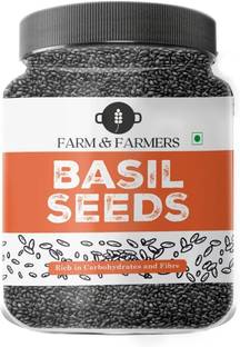 Farm & Farmers Pack of 1 | 500 G | Raw and Unroasted Premium Sabja Basil Seeds for Weight Loss Basil Seeds