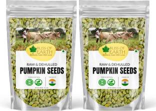 Bliss of Earth 2x600GM Naturally Organic Pumpkin Seeds For Eating, Dehulled & Raw Super Food, Ready To Eat Pumpkin Seeds