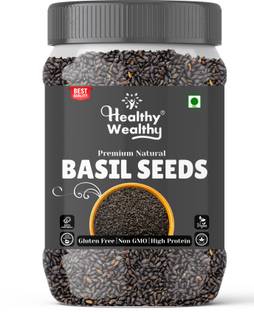 Healthy Wealthy Raw Basil Seeds for Weight loss | Sabja Seeds | Tukmaria Basil Seeds