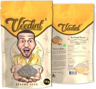 Veedint Sesame Seeds, Whole, 1 kg, Natural, White, Raw, Indian Origin Sesame Seeds