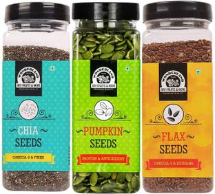 WONDERLAND Flax Seeds,Chia Seeds,Pumpkin Seeds Brown Flax Seeds, Chia Seeds, Pumpkin Seeds