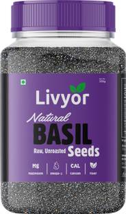 LIVYOR Raw Basil Seeds for Weight loss | Sabja Seeds | Tukmaria Basil Seeds