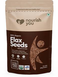 Nourish You Organic Flax Seeds | Rich in Omega 3, Calcium and Fatty Acid - 250 G Brown Flax Seeds