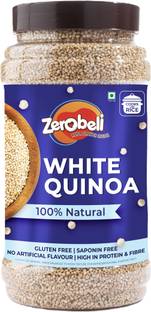 Zerobeli Gluten Free White Quinoa, Fiber Rich Breakfast|High in Protein, No Preservative Quinoa Seeds