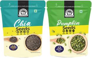 WONDERLAND Raw Chia Seeds & Raw Pumpkin Seeds 500g (250g x 2 ) Chia Seeds, Pumpkin Seeds