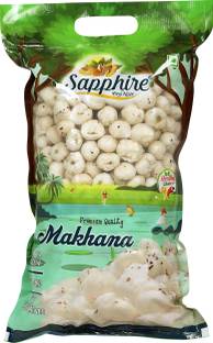 Sapphire Dry Nuts Premium Makhana Lotus Seeds Pufed Makhane Rich with High Calcium Phool Makhana