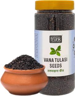 Nature's Trunk Vana Tulasi Seeds | Pignut Seeds | Edible Tulsi Seeds for Eating | Basil Seeds
