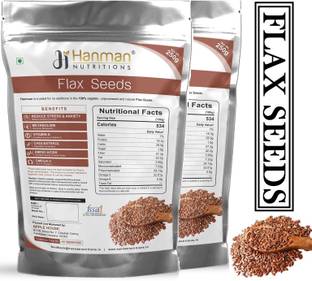 Hanman Nutritions Flax Seeds Weight Loss with Fiber Omega 3 250g + 250g Flax Seeds for Hair Growth, Flax Seeds Raw, Raw Flax Seeds, Organic Flax seeds Raw Brown Flax Seeds