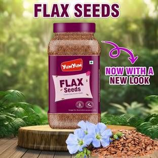 YUM YUM Flax Seeds 1kg - Raw, Unroasted, Rich in Omega 3 and Iron Brown Flax Seeds