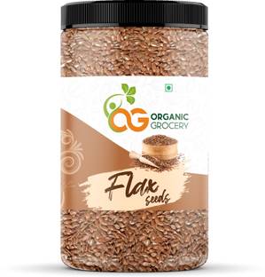 Organic Grocery Flax Seeds | Alsi Seeds - Premium Raw Flax Seeds for Weight Loss, Diet Food Brown Flax Seeds