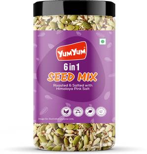 YUM YUM 6 in 1 Seeds Mix 400g | Healthy Edible Seeds Diet Snacks | Natural Roasted Seed- Mixed Seeds