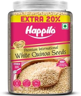 Happilo Premium International White Quinoa Seeds Jar 1000g +200g Free White Quinoa Seeds