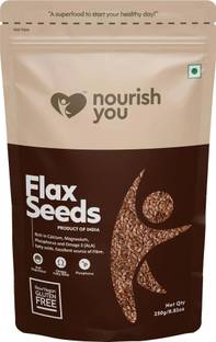 Nourish You Flax Seeds | Rich in Omega 3, Calcium and Fatty Acid - 250 G Brown Flax Seeds