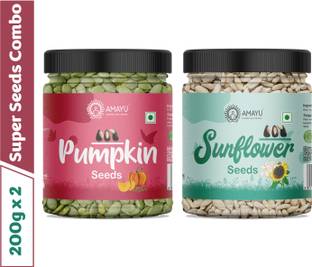 AMAYU Raw Organic Pumpkin Seeds | Sunflower Seeds for Eating Mix Combo Pumpkin Seeds