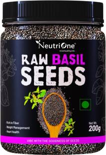 NeutriOne Raw Basil Seeds (Sabja Seeds, Takmariya Seeds) for Weight Loss with Antioxidants Basil Seeds