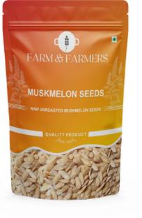 Farm & Farmers Pack of 1|100 G|Premium Healthy Raw Muskmelon Magaz Seeds Kharbuja Beej Muskmelon Seeds
