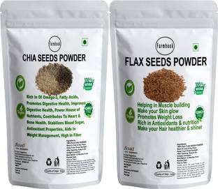 Farmhook Combo of Chia and Flax seeds Powder for weight loss-( 113 g EACH) Pumpkin Seeds, Chia Seeds