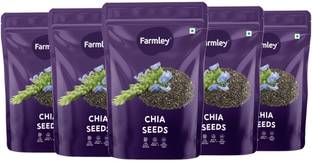 Farmley Premium Natural Chia Seeds 1 kg,High Fibre & Protein,Rich in Calcium(Each- 200g) Chia Seeds