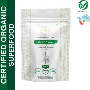 Earthen Story Organic Sabja | For Weight Loss | Gluten free| Plant Protein | Basil Seeds