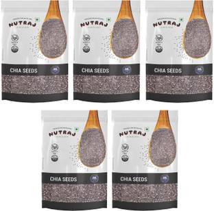 Nutraj Chia Seeds 1 Kg (200g X 5), Chia Seeds Weight Loss, Chia Seeds for Eating, Raw Chia Seeds