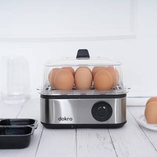dokro Stainless Steel Egg Boiler and Poacher(2-in1), Boils 8 Eggs, Poach 4 Eggs Egg Cooker
