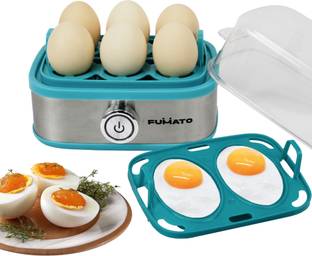 The Better Home by Fumato 210W Electric Boiler Machine with3 Stainless Steel Automatic Turn Off Eggwhiz 210W, 3 Preparation Modes with Poaching Tray & Transparent Lid Egg Cooker