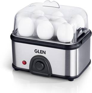 Glen Egg Boiler Steamer Boils upto 8 Eggs Auto shut Off, Push Button Start 350W SA 3036 EB Egg Cooker