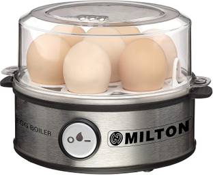 MILTON Smart Egg Boiler | Instant Boil up-to 7 Eggs | 3 Boiling Modes | Auto Cut-Off 360 Watt (Transparent and Silver Grey) - Boil Up to 7 Eggs Egg Cooker