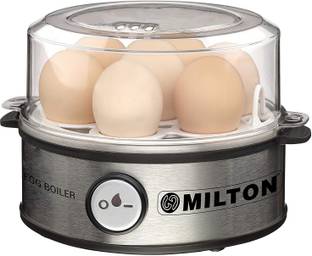 MILTON Smart Egg Boiler | Instant Boil up-to 7 Eggs | 3 Boiling Modes | Auto Cut-Off 360 Watt (Transparent and Silver Grey) - Boil Up to 7 Eggs Egg Cooker