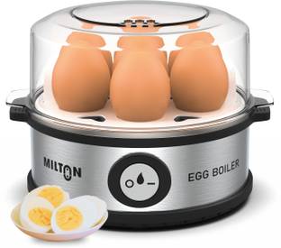 MILTON Smart Instant Electric Egg Boiler | Automatic Cut Off | Egg Cooker for Boiling 360 Watt (Transparent and Silver Grey) - Boil Up to 7 Eggs Egg Cooker