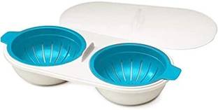 SEAHAVEN Boiled Egg Cooker Microwave Poacher Double Cup Dual Silicone Microwave Kitchen Egg Cooker