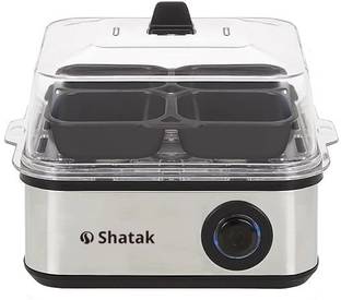 SHATAK Egg Boiler & Poacher | 3 Boiling Modes | Stainless Steel Body and Heating Plate SEEB-SS-SQUARE Egg Cooker