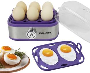 The Better Home by Fumato FUMATO 210W Egg Boiler with Poacher Eggwhiz 210W, 3 Cooking Methods with Poaching Tray & Transparent Lid,Blue Egg Cooker