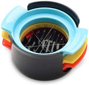 HEXONIQ Eggs Cutting 3 in 1 Egg Slicer Stainless Steel Egg Cutter Multi Purpose Slicer Kitchen Tool Gadget for Eggs Fruit Salad Slicers Egg Cracker