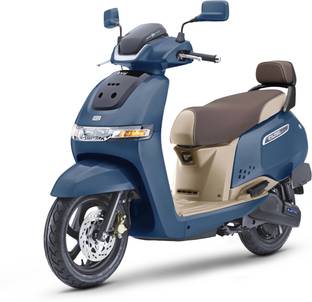 TVS iQube 3.5 kWh Booking for Ex-Showroom Price (With Charger, Starlight Blue + Beige)