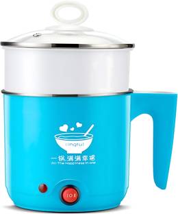 SWARUPNIDHI Electric Cooker Mini Hot Pot 1.2L Multifunctional Portable Steamer Cooker Electric Rice Cooker with Steaming Feature