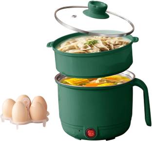 Udghosh Creation 3-In-1 600W Multi Cooker with Stainless Steel Steamer Egg Cooker, Rice Cooker, Food Steamer, Travel Cooker, Deep Fryer