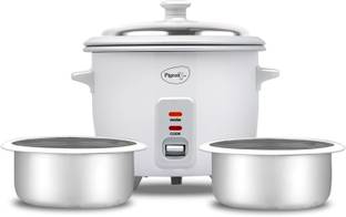 Pigeon Joy Automatic Multi Cooker | Food Warmer | Small Aluminium Double Pan | Mini Electric Rice Cooker with Steaming Feature