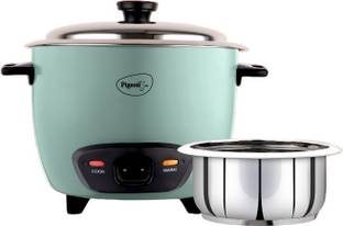 Pigeon Inox 1.0 L | Single Stainless Steel Pot | Automatic | Steamer | Warmer | Small Electric Rice Cooker with Steaming Feature