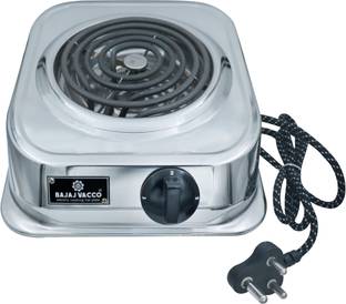 BAJAJ VACCO NEW Electric Coil HOT Plate 1250 WATT SS Body W/Reg Electric Cooking Heater