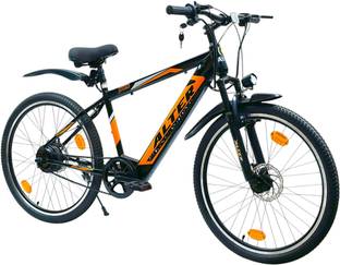 ALTER 26" 002S PRO ELECTRIC CYCLE | 95% PRE- ASSEMBLED WITH CHARGER (BLACK & ORANGE) 26 inches Single Speed Lithium-ion (Li-ion) Electric Cycle