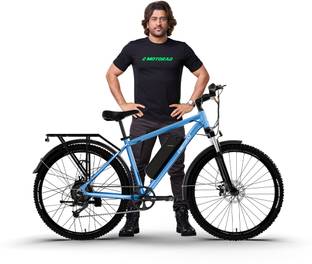 EMotorad T-Rex Pro MTB|Handlebar with Integrated Display, Light and Indicators|Ocean Blue 27.5 inches 7 Gear Lithium-ion (Li-ion) Electric Cycle