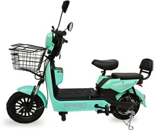 Green Udaan Electric Scooter for Adult’s with Portable Rechargeable Battery 10 inches Single Speed Lead-acid (SLA) Electric Cycle