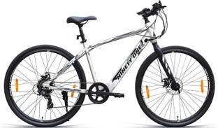 Ninety one Spectre R7 700C 6.3Ah Battery 250Watts IP65 BLDC Motor Front Suspension | Silver 700C inches 7 Gear Lithium-ion (Li-ion) Electric Cycle