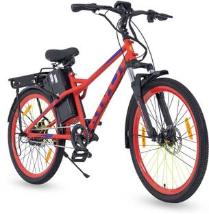 Motovolt Kivo Lite Normal Range Red 26 inches Single Speed Lithium-ion (Li-ion) Electric Cycle