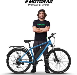 EMotorad T-Rex Pro MTB|Handlebar with Integrated Display, Light and Indicators|Ocean Blue 27.5 inches 7 Gear Lithium-ion (Li-ion) Electric Cycle