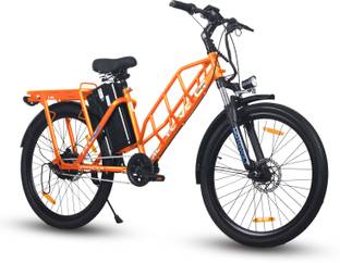 Motovolt Hum Standard Normal Range Orange 26 inches Single Speed Lithium-ion (Li-ion) Electric Cycle