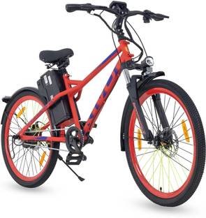 Motovolt Kivo standard Mid Range Red 26 inches Single Speed Lithium Iron Phosphate Electric Cycle