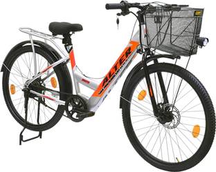 ALTER 26" 002S-FLY MODEL ELECTRIC CYCLE,95% PRE-ASSEMBLED WITH CHARGER (Grey & Orange) 26 inches Single Speed Lithium-ion (Li-ion) Electric Cycle