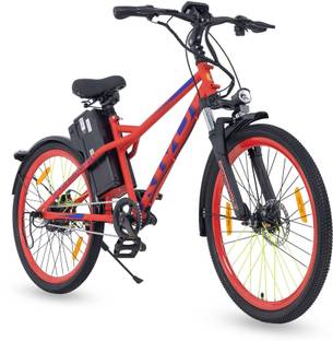 Motovolt Kivo standard Mid Range Red 26 inches Single Speed Lithium-ion (Li-ion) Electric Cycle